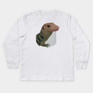 Cute Monitor Lizard Drawing Kids Long Sleeve T-Shirt